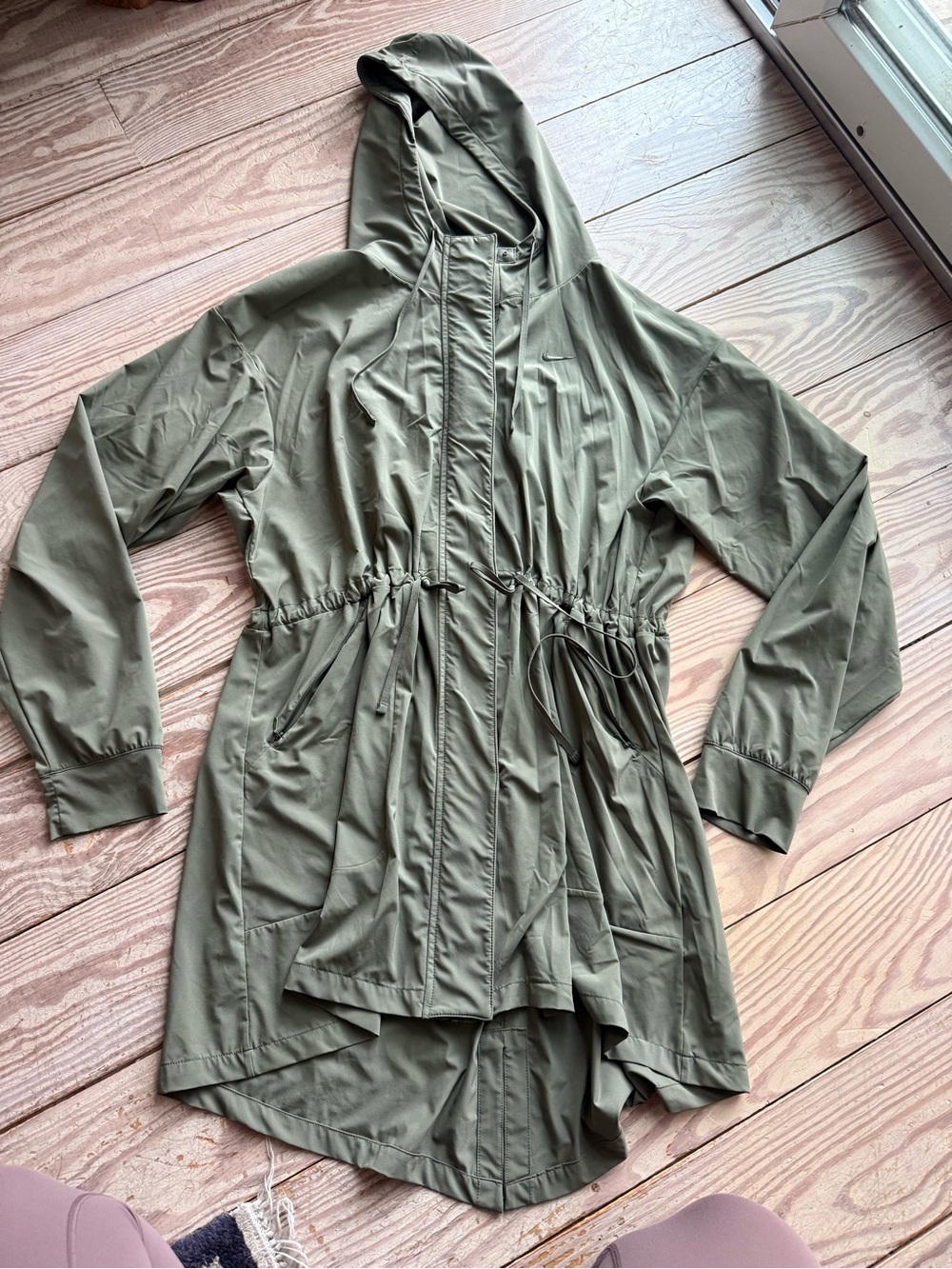 Nike Olive Green Hooded Jacket size s
